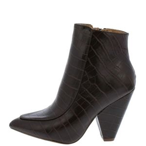Black crocodile design boots